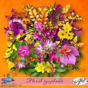 Яркий цветочный скрап-набор - Цветочная симфония