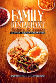 Your Family Restaurant psd flyer template