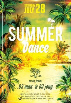 Summer Dance psd flyer template
